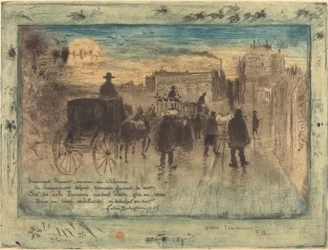 Begrafenisstoet op de Boulevard de Clichy